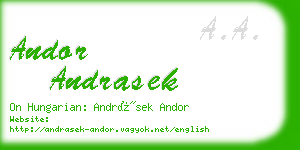 andor andrasek business card